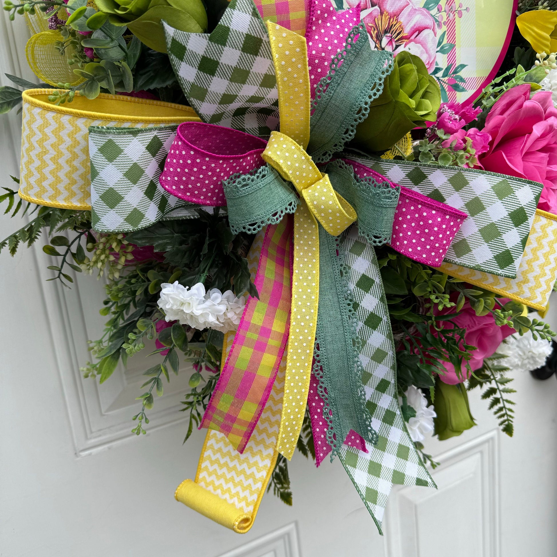 Tropical Flower Wreath for Front Door Hawaiian Home Decor for Outdoor Porch or indoor Office Wall Hanging Beach Decor