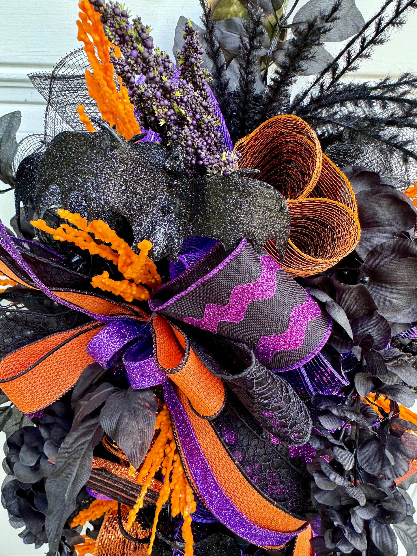 Halloween Pumpkin Swag Front Door Decor Fall Mystical Indoor or Outdoor Wall Hanging Seasonal Home Porch Decorations for Office Parties