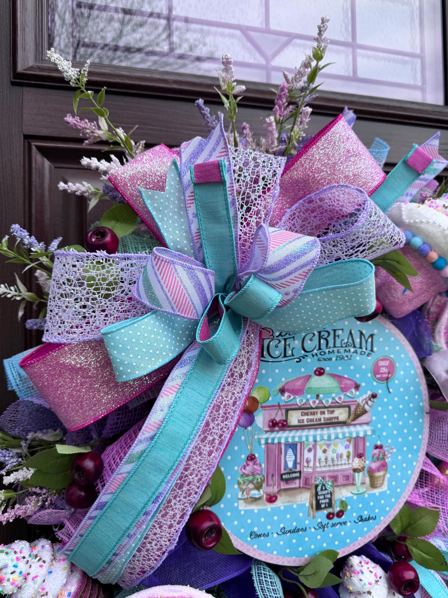 Whimsical Popsicle Wreath for Front Door, Ice Cream Shop Decor, Birthday Party Decoration, Candy Land Theme Decor for Outdoor Porch