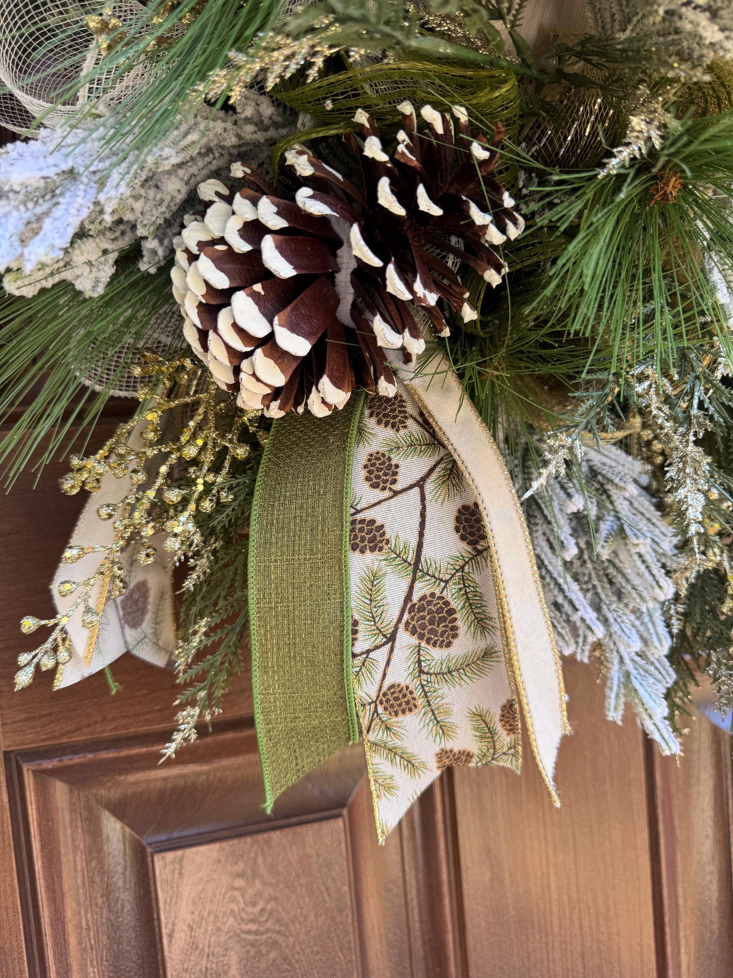 Snowman Winter Wreath for Front Door, Christmas Home Decor for Outdoor Porch or Indoor Office Wall Hanging, Grey and White Snowman Decor