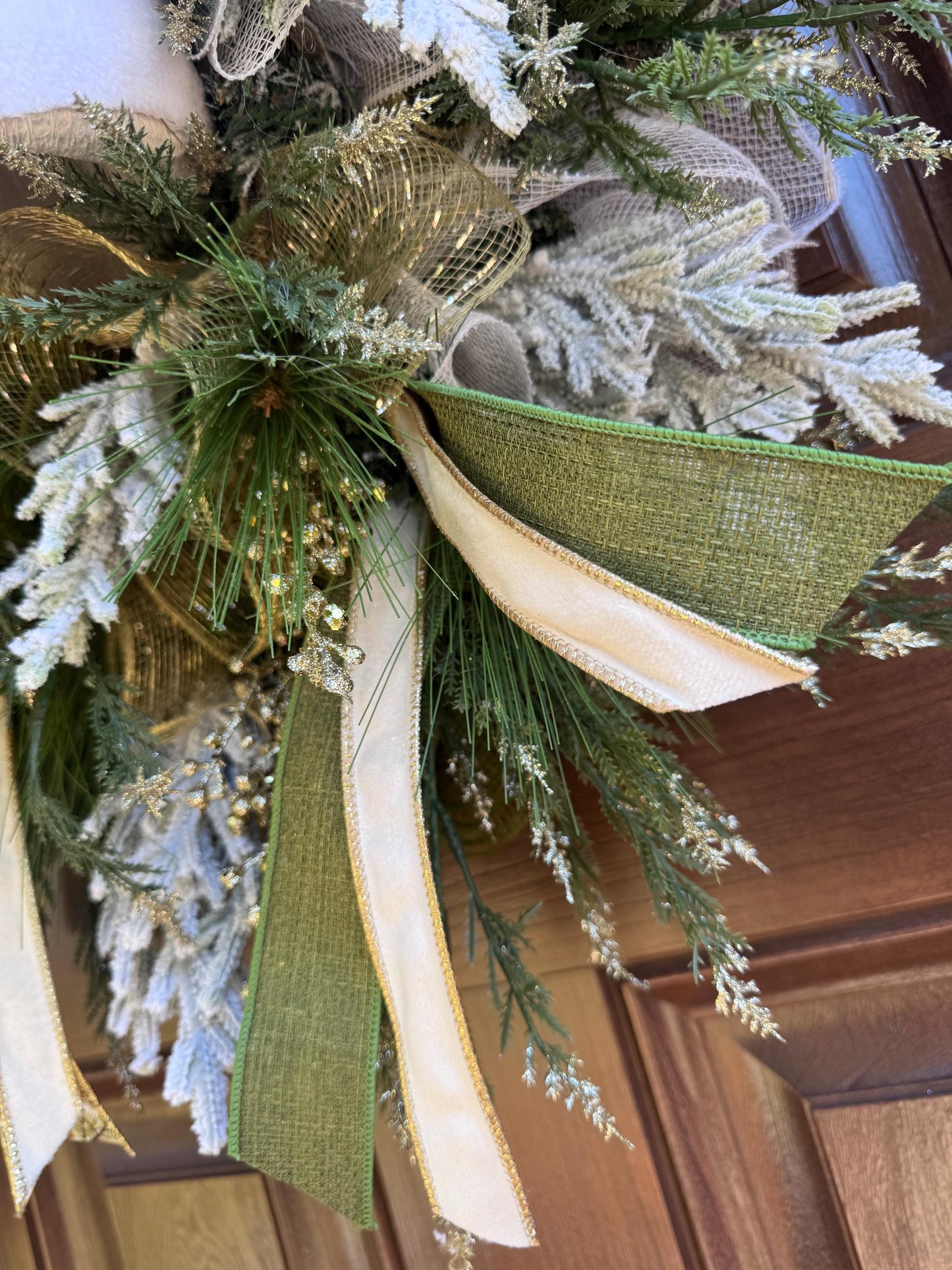 Snowman Winter Wreath for Front Door, Christmas Home Decor for Outdoor Porch or Indoor Office Wall Hanging, Grey and White Snowman Decor