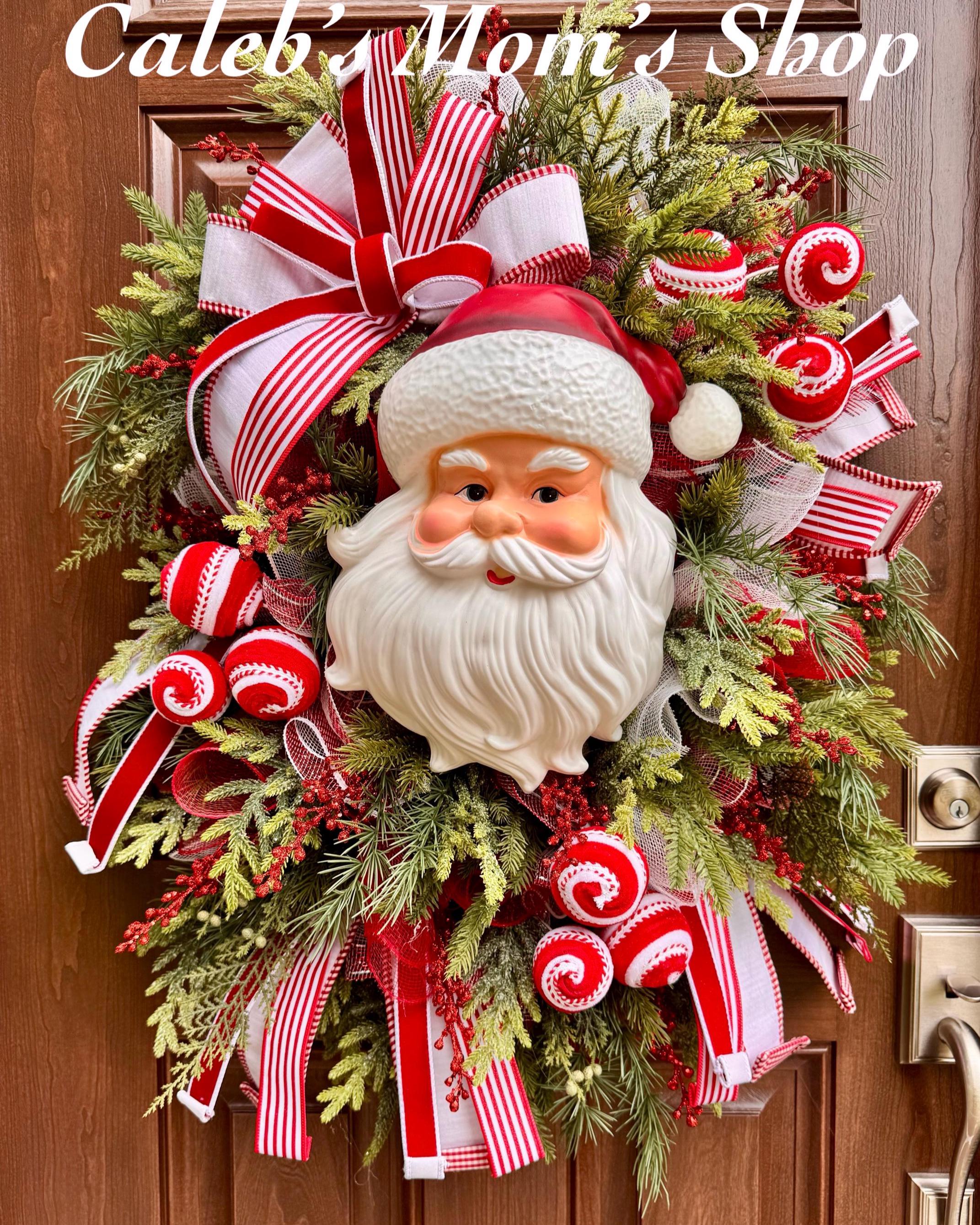 Vintage Santa Face Christmas Wreath – Caleb's Mom's Shop