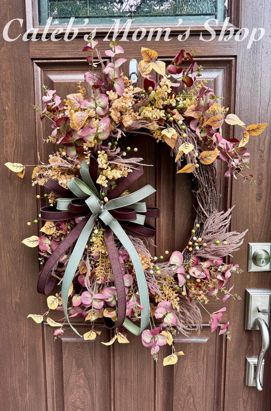 Fall Woodland Wreath for Front Door Rustic Grapevine Home Decoration for Outdoor Porch or Indoor Office Wall Hanging Boho Decor