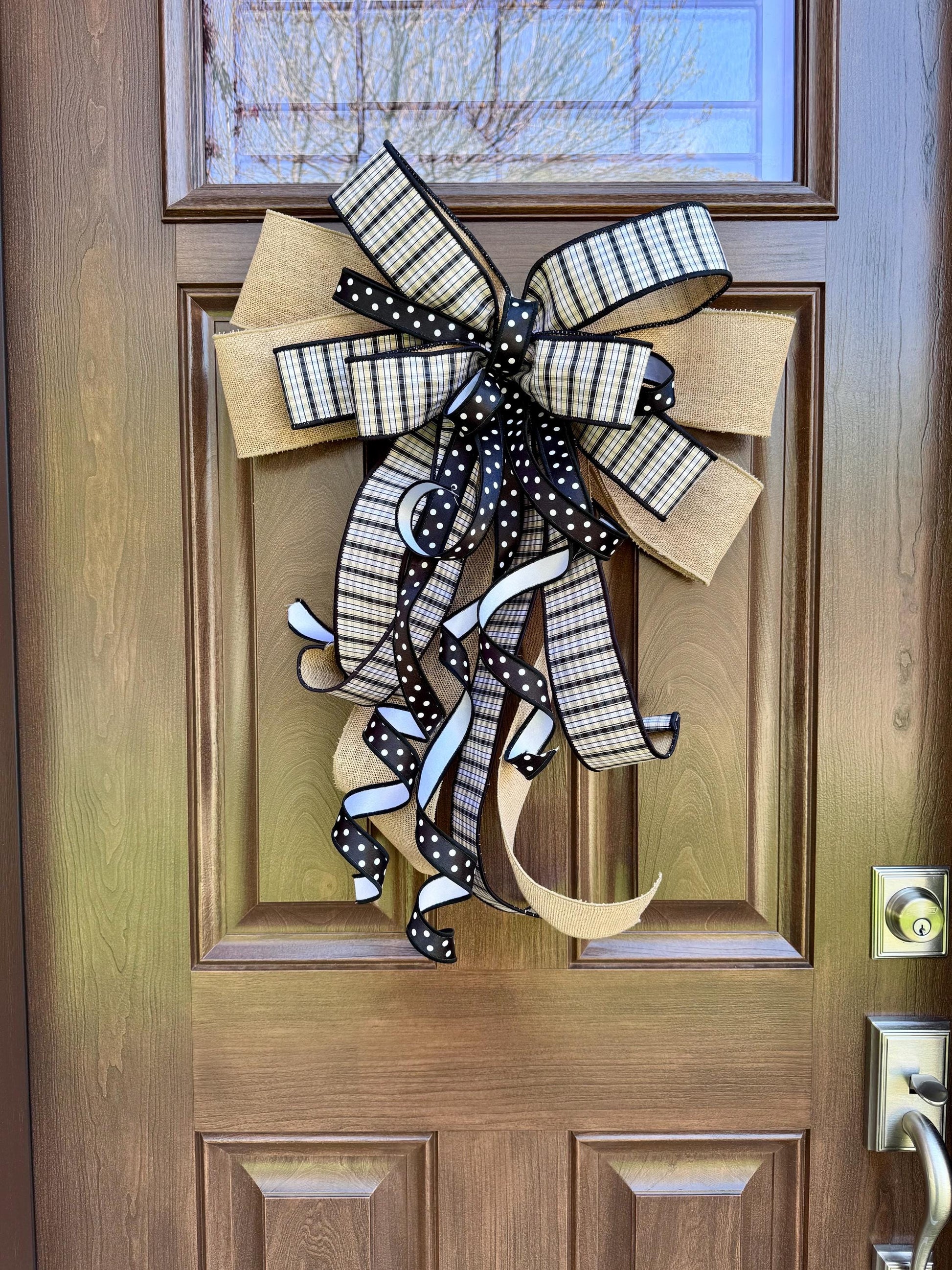 XL Handmade Bow for Door or Wreath Attachment