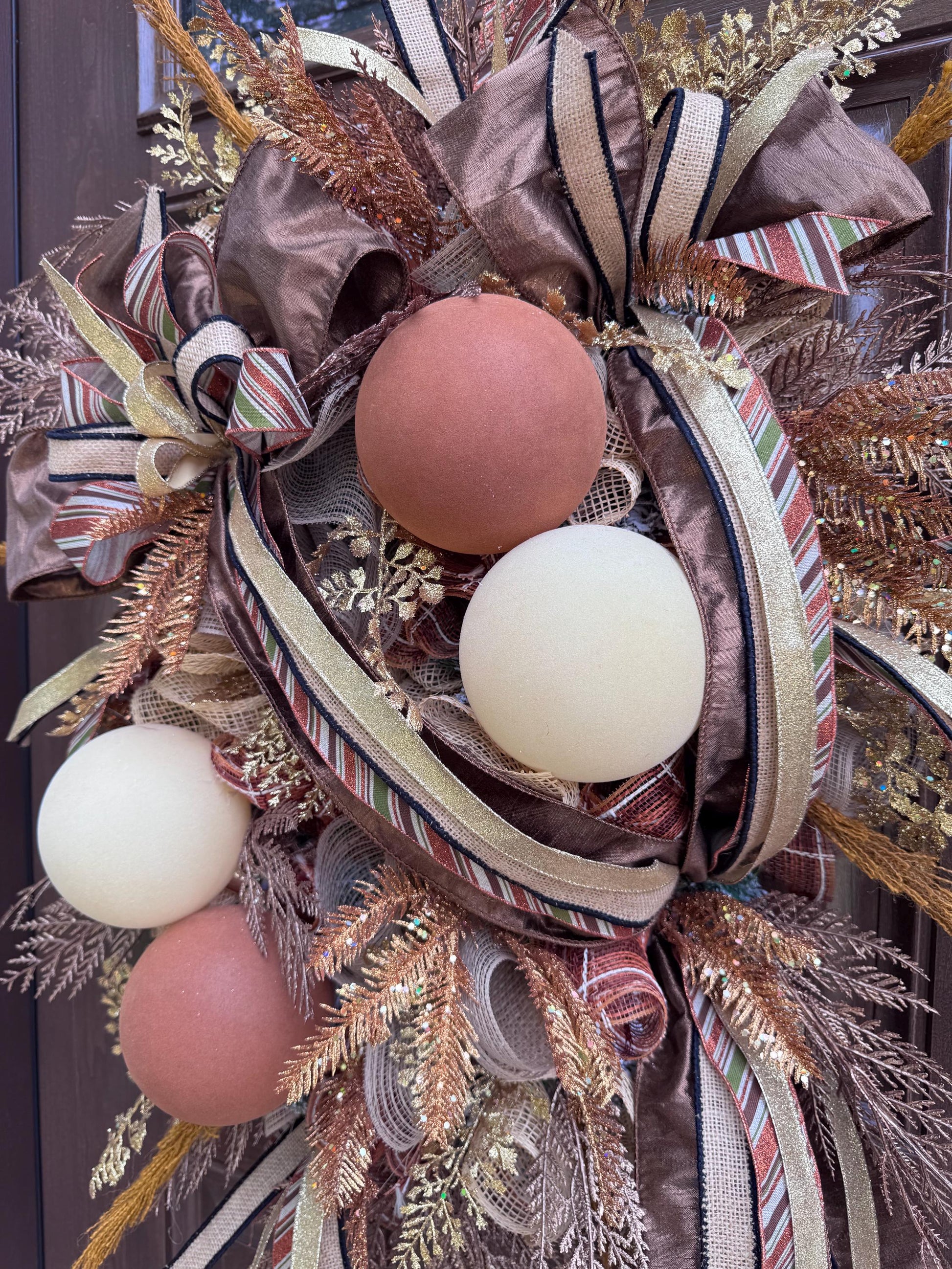 Glam Fall Wreath for Front Door, Elegant Autumn Home Decor for Outdoor Porch or Indoor Office Wall Hanging, Decorative Thanksgiving Accent