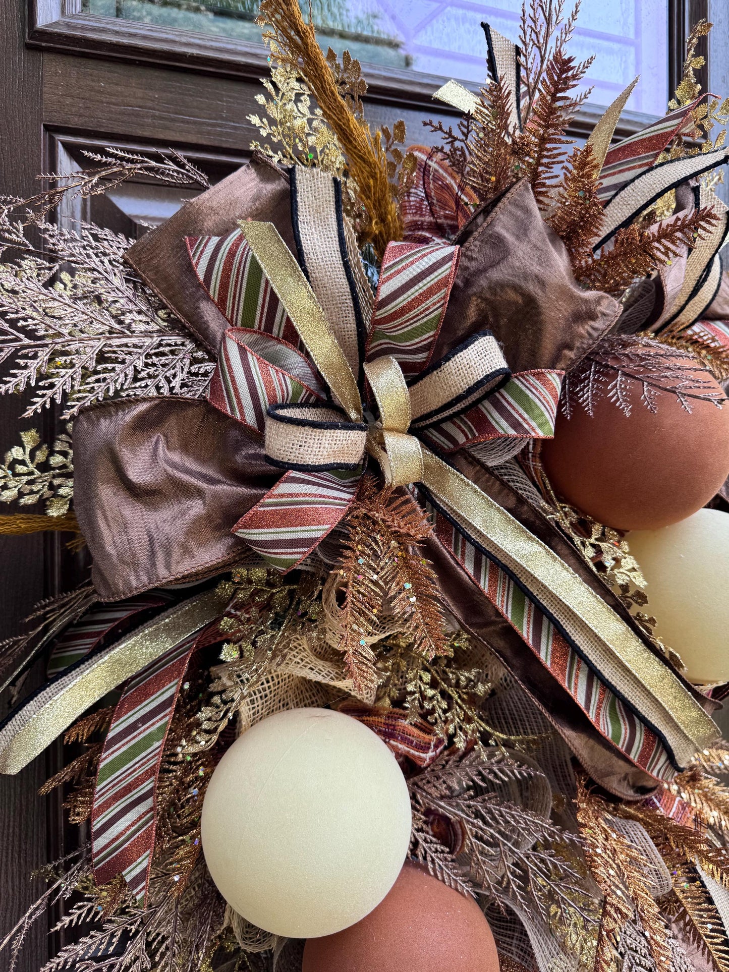 Glam Fall Wreath for Front Door, Elegant Autumn Home Decor for Outdoor Porch or Indoor Office Wall Hanging, Decorative Thanksgiving Accent