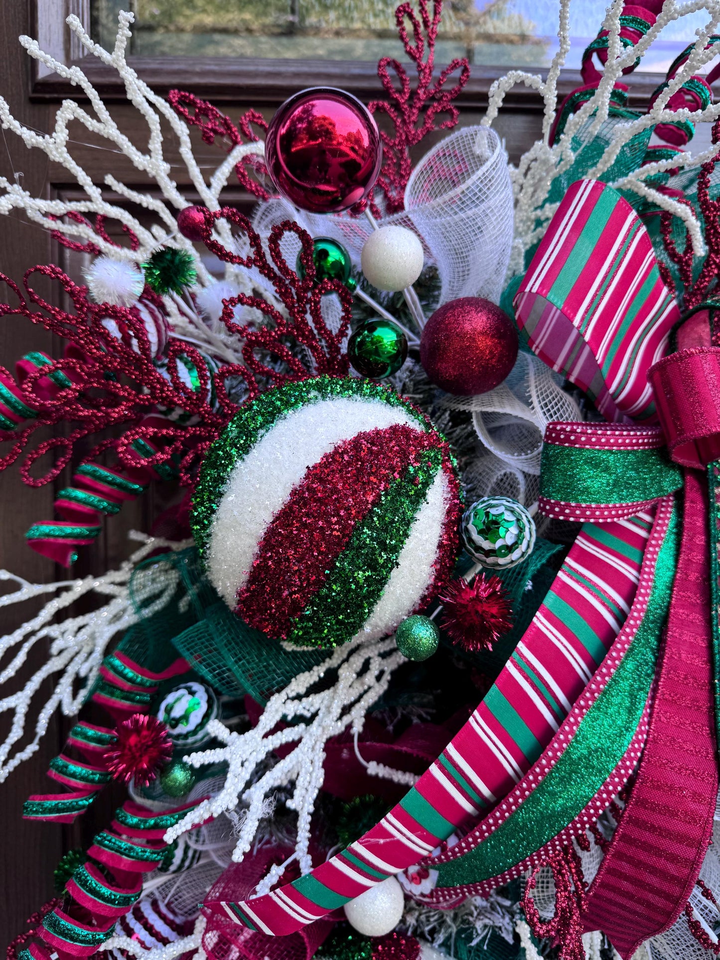 Traditional Christmas Wreath for Front Door, Luxury Holiday Ornament Wreath, Glam Winter Decor for Porch, Indoor Office, or Wall Hanging