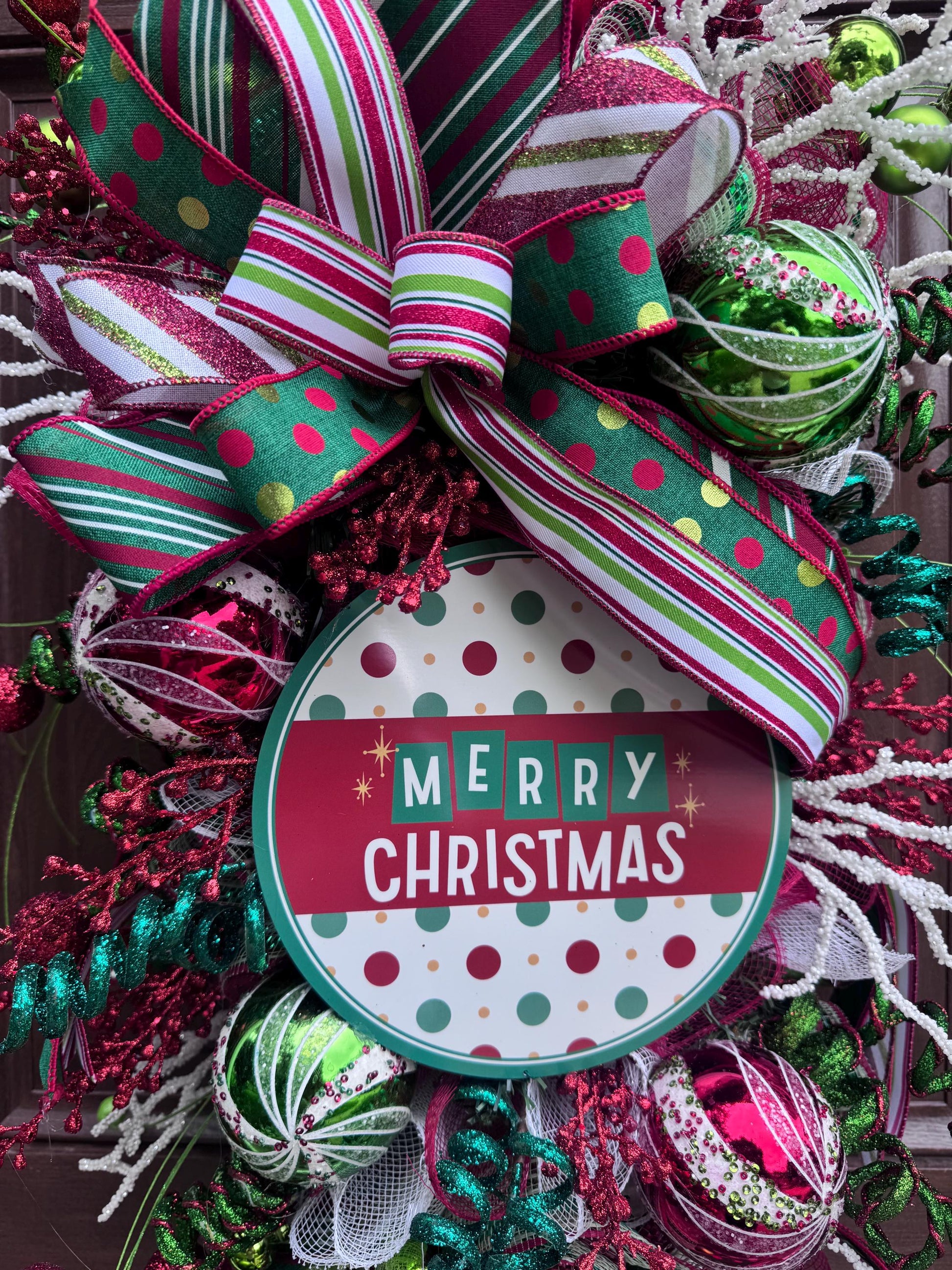 Elf Merry Christmas Swag Wreath for Front Door, Holiday Party Door Decor, Christmas Swag, Whimsical Holiday Door Hanger for Porch or Office