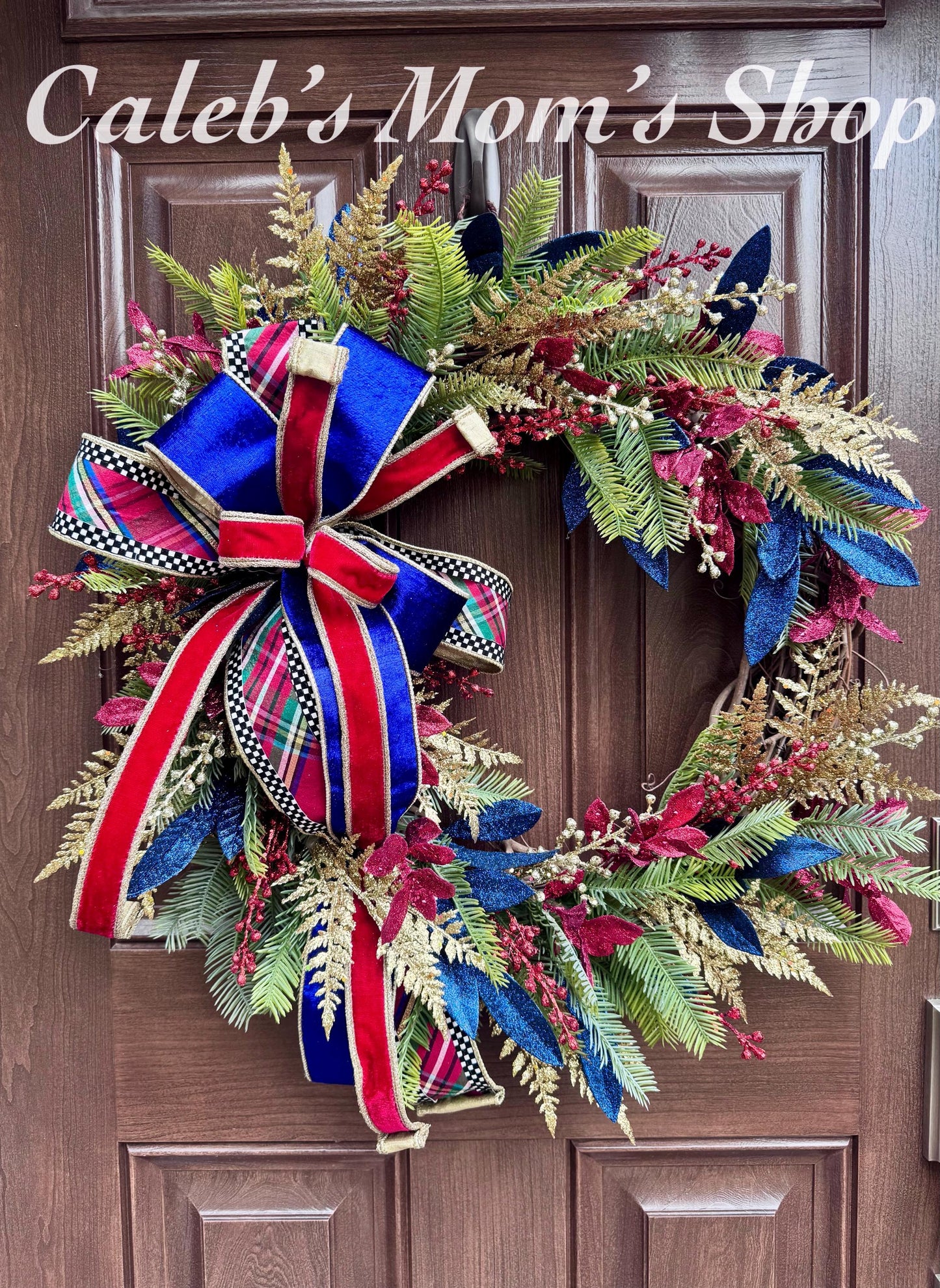 Glam Winter Christmas Wreath for Front Door, Outdoor Porch Seasonal Holiday Hosting Decor, Elegant Holiday Grapevine Wreath for Indoor