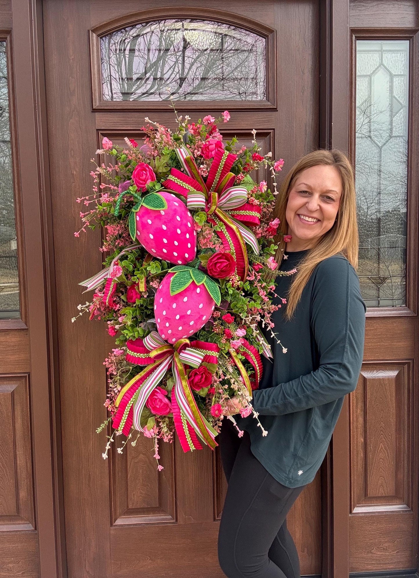 Summer Berry Swag Wreath for Front Door | Fruit-Inspired Porch Decor