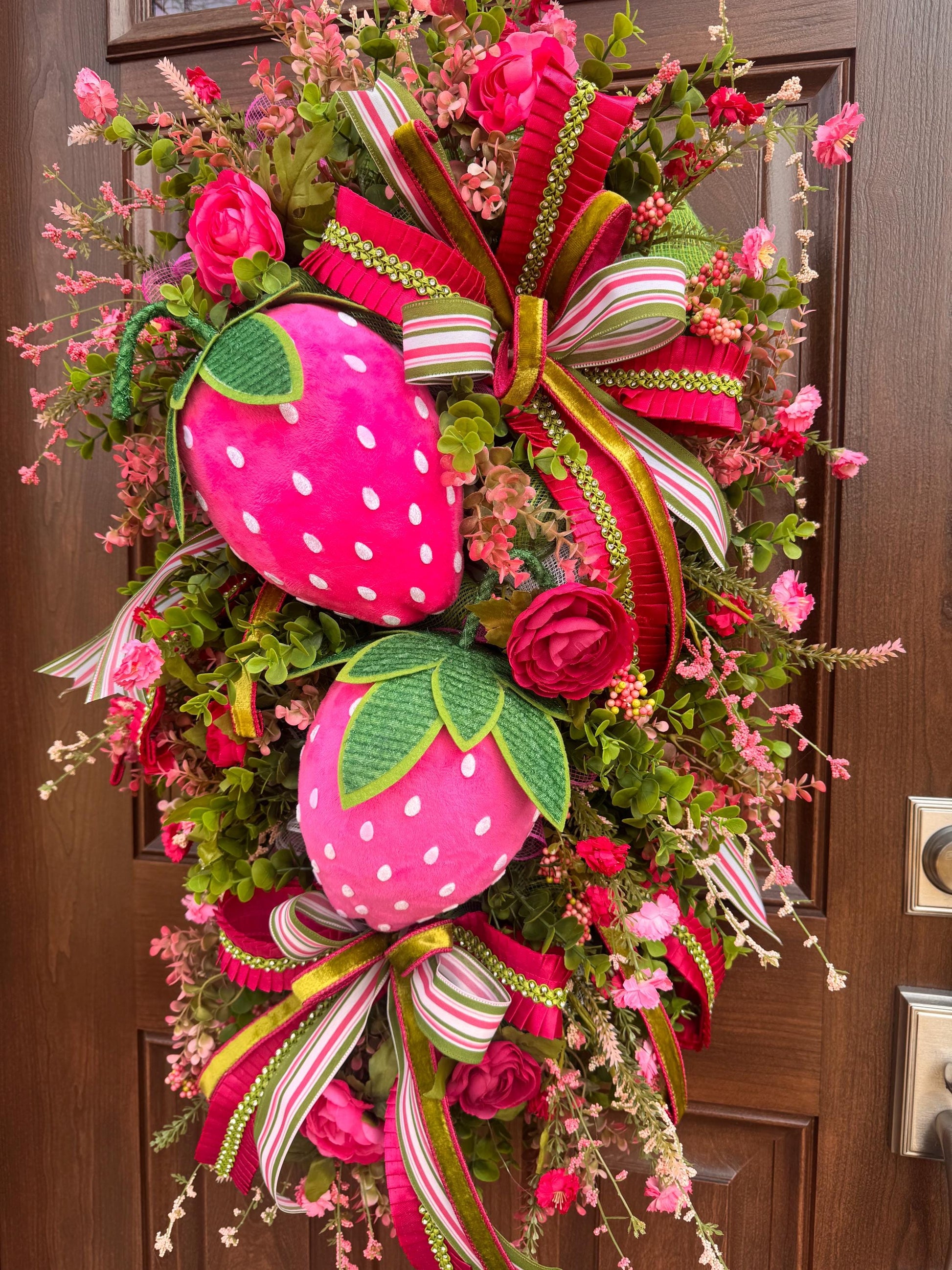 Summer Berry Swag Wreath for Front Door | Fruit-Inspired Porch Decor