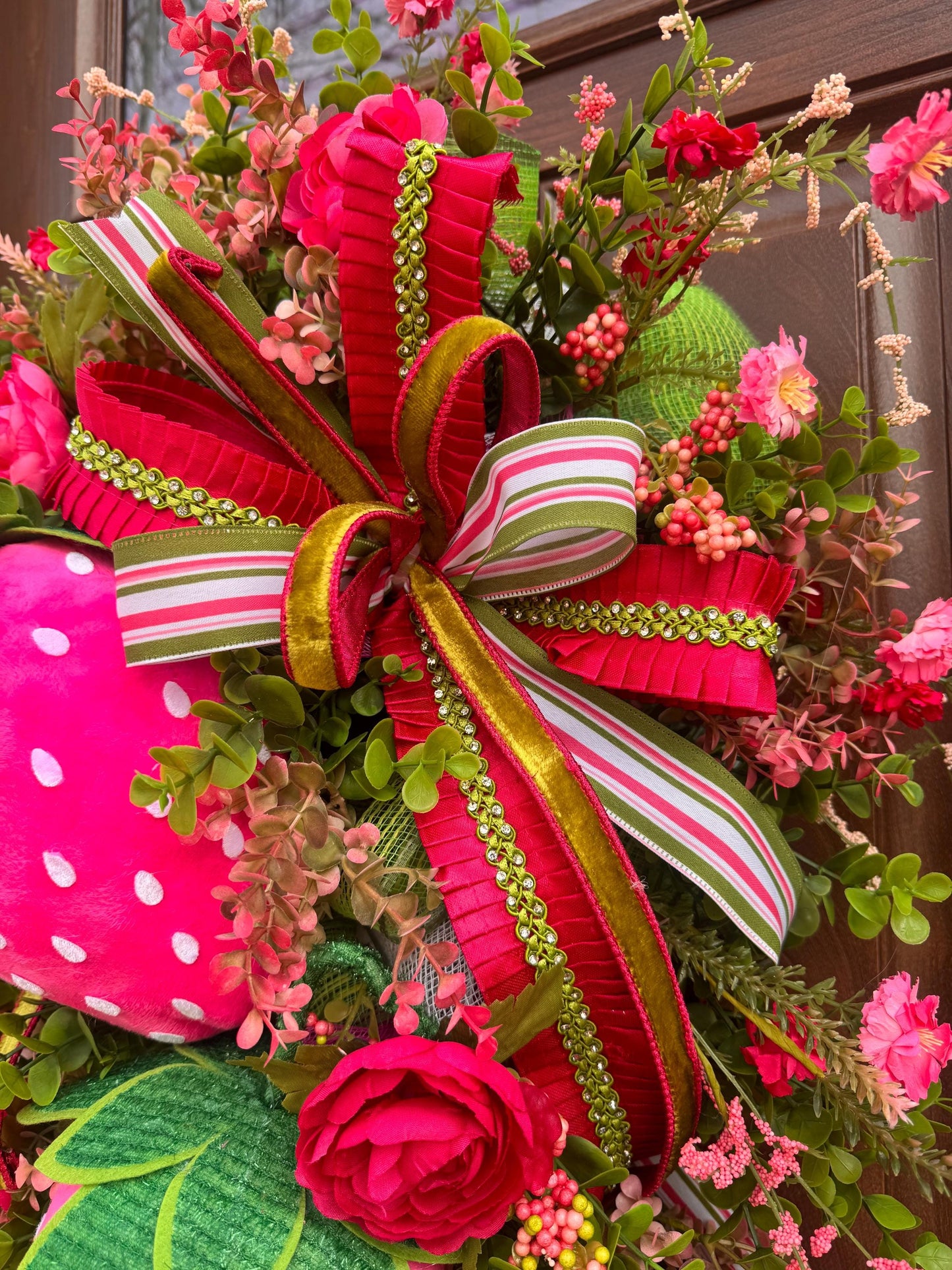 Summer Berry Swag Wreath for Front Door | Fruit-Inspired Porch Decor