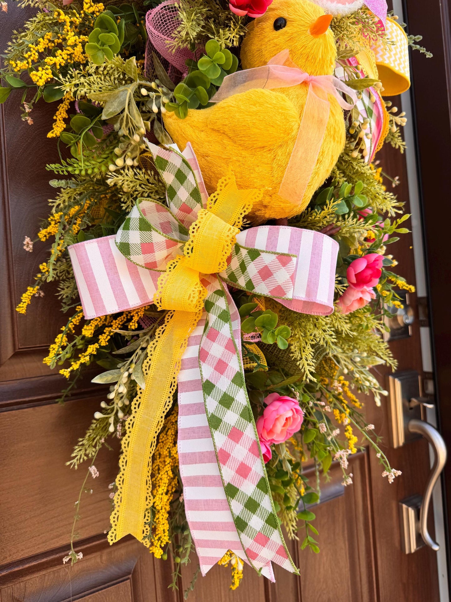Easter Chick Wreath for Front Door, Spring Home Decor for Outdoor Porch