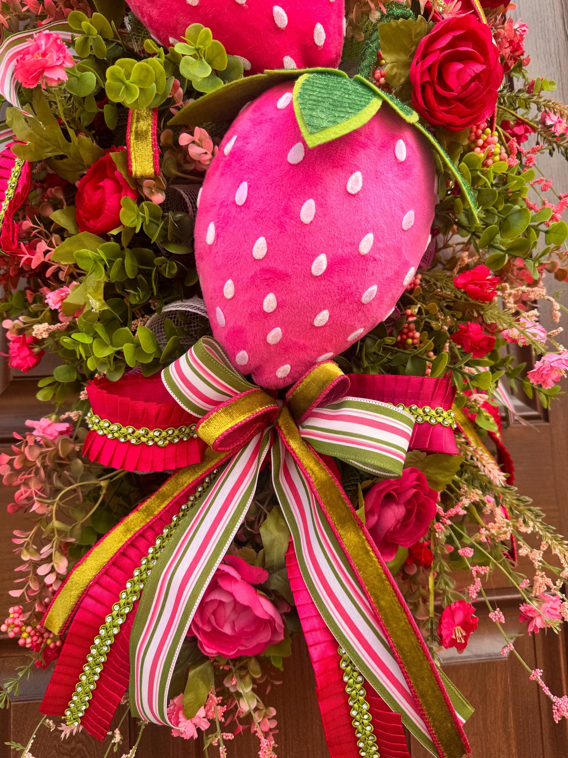 Summer Berry Swag Wreath for Front Door | Fruit-Inspired Porch Decor