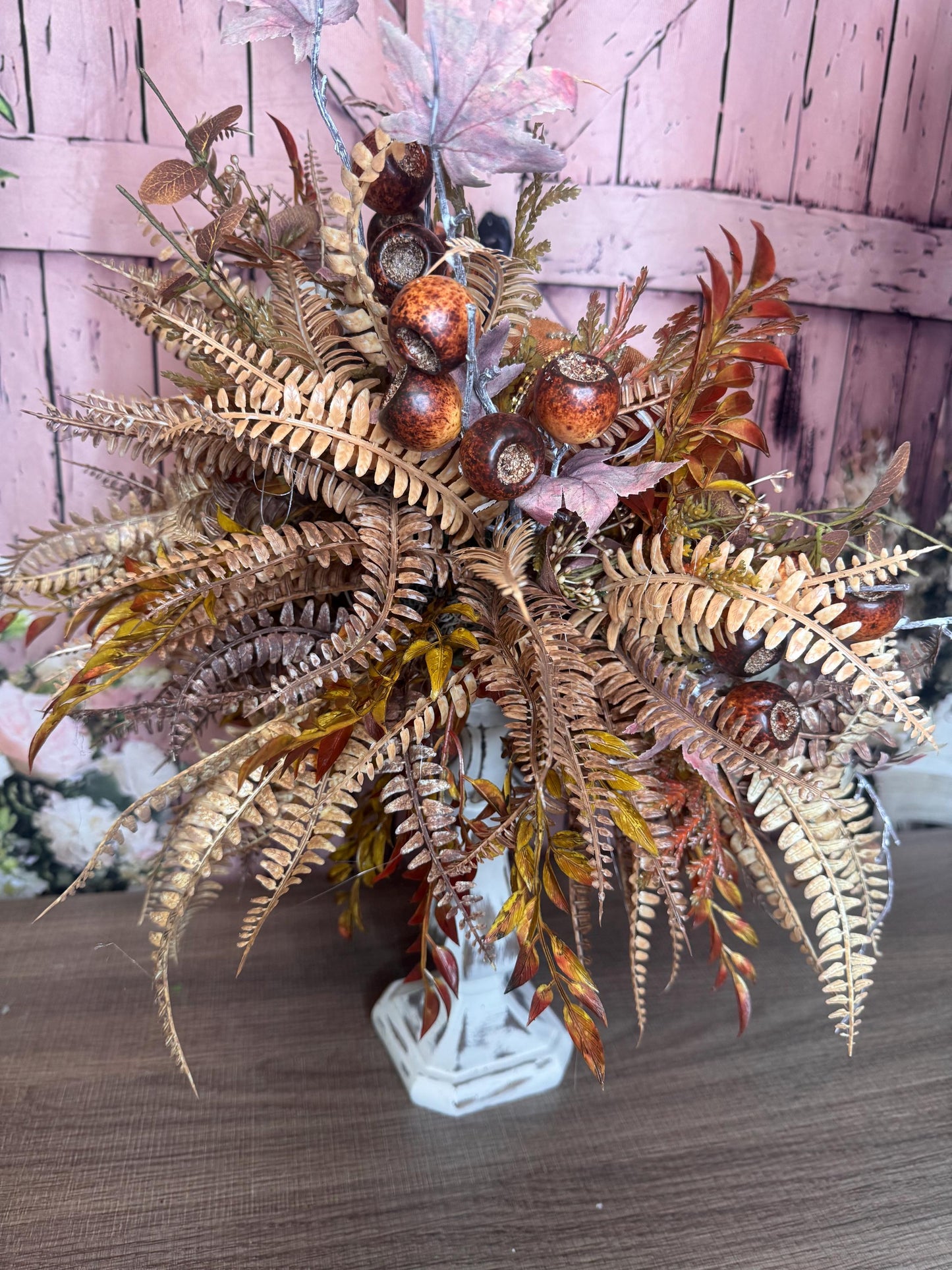 Elegant Fall Pumpkin Candlestick Arrangement | Rustic Autumn Table Centerpiece | Handmade Fall Decor