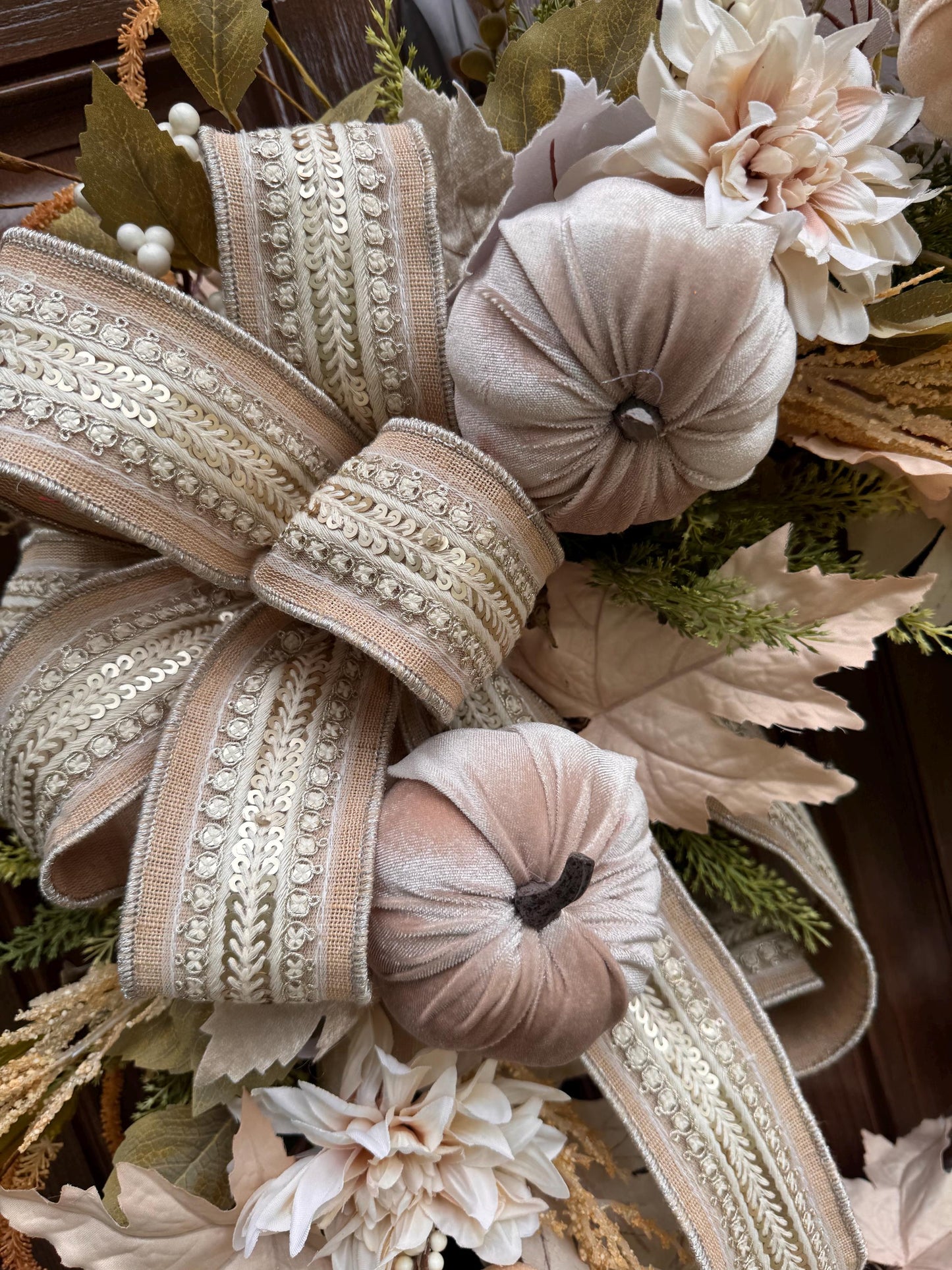 Neutral Fall Pumpkin Grapevine Wreath, Elegant Autumn Front Door Decor, Cream Pumpkin Wreath, Neutral Fall Door Hanger, Fall Farmhouse Decor