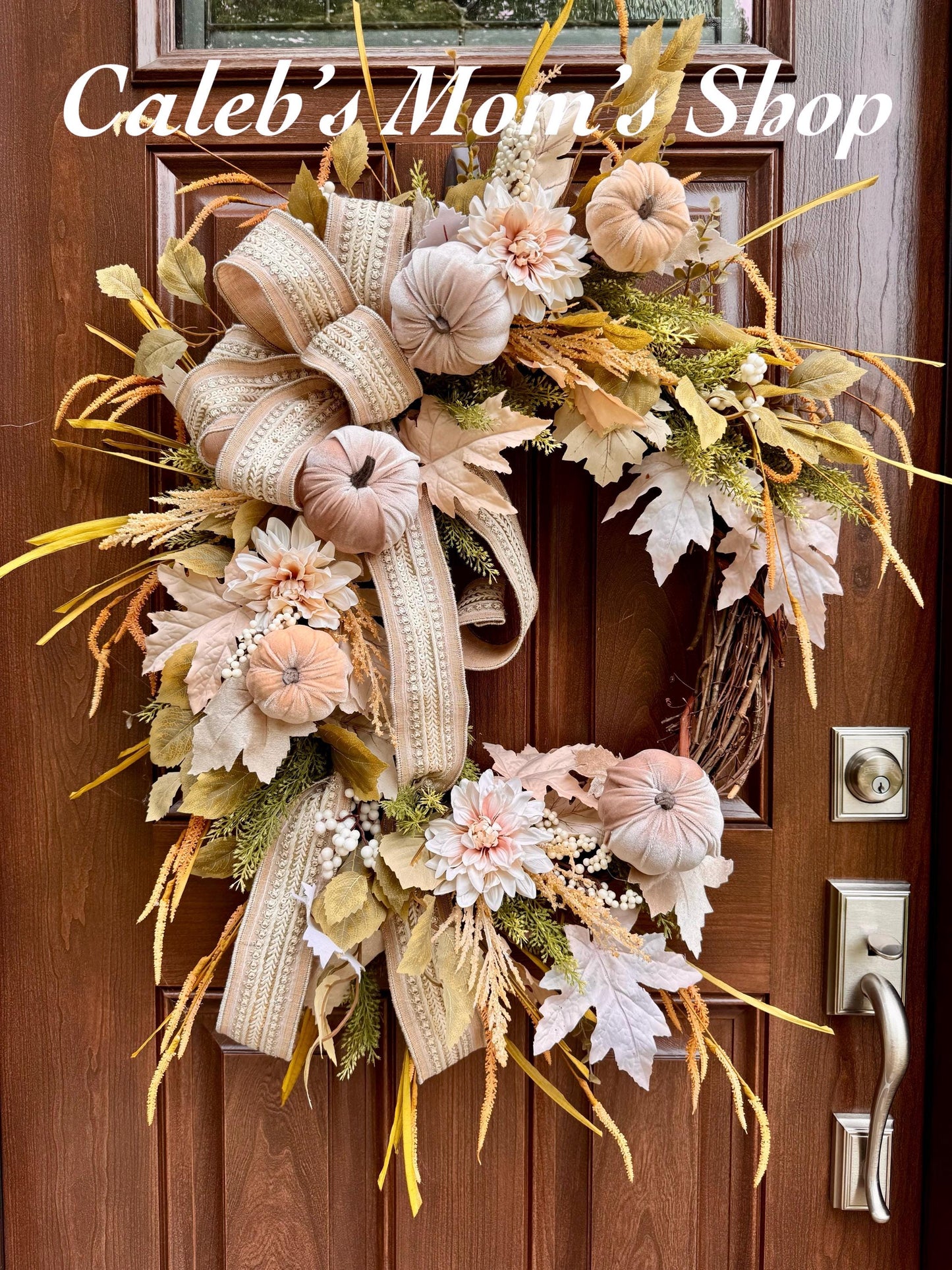 Neutral Fall Pumpkin Grapevine Wreath, Elegant Autumn Front Door Decor, Cream Pumpkin Wreath, Neutral Fall Door Hanger, Fall Farmhouse Decor
