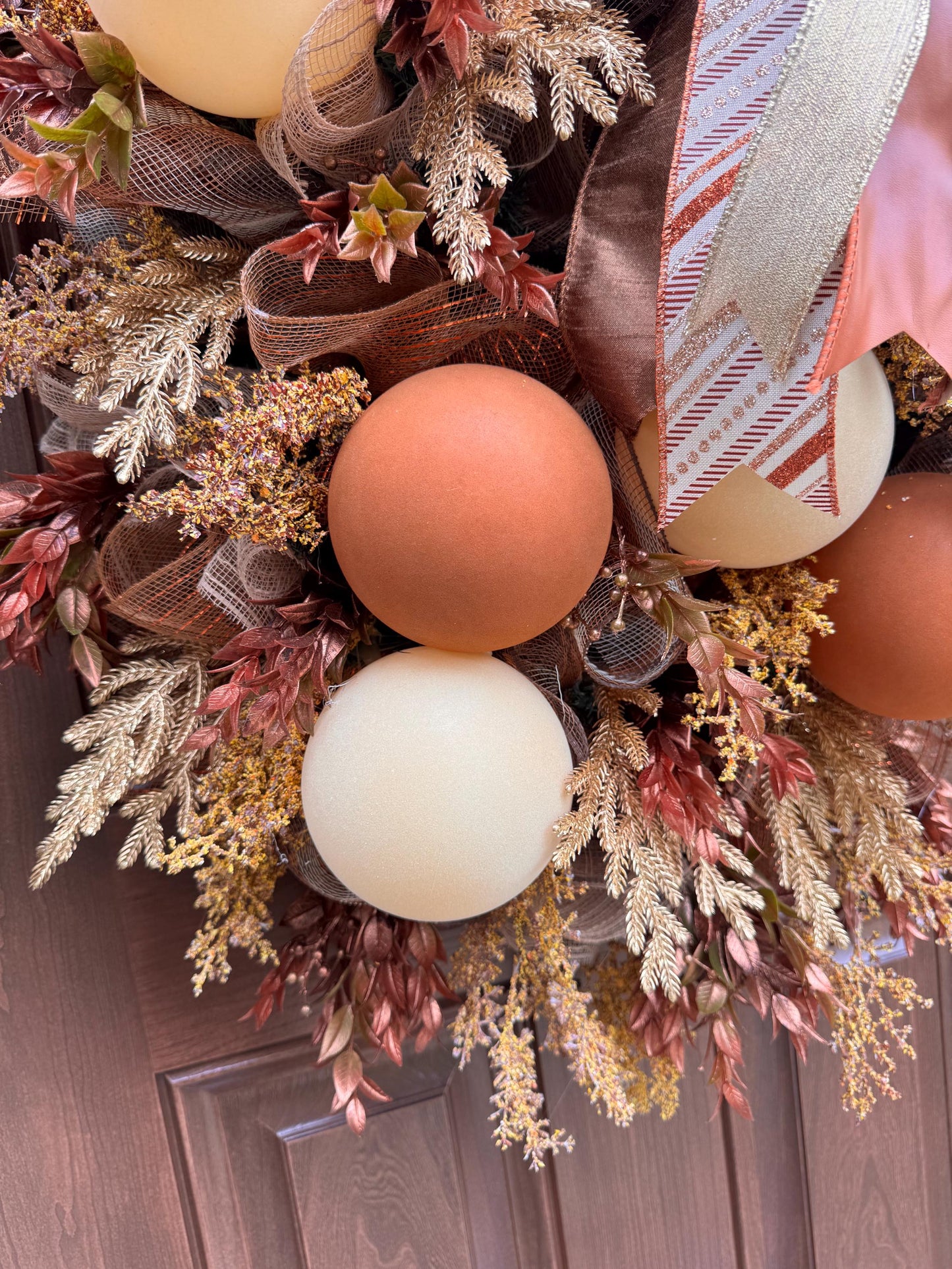 Elegant Fall Wreath, Glam Fall Door Decor, Autumn Ornament Hanger, Luxury Door Wreath, Designer Thanksgiving Fall Porch