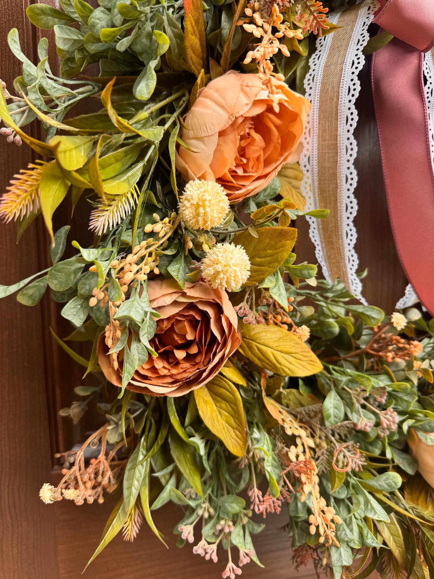 Fall Peony Grapevine Wreath, Neutral Fall Front Door Decor, Rustic Autumn Door Hanger, Farmhouse Fall Decor