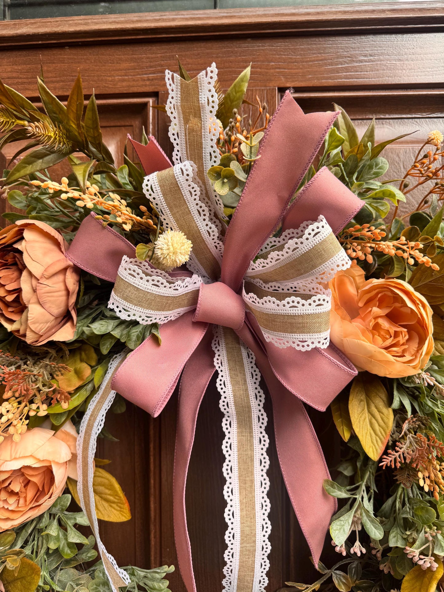 Fall Peony Grapevine Wreath, Neutral Fall Front Door Decor, Rustic Autumn Door Hanger, Farmhouse Fall Decor