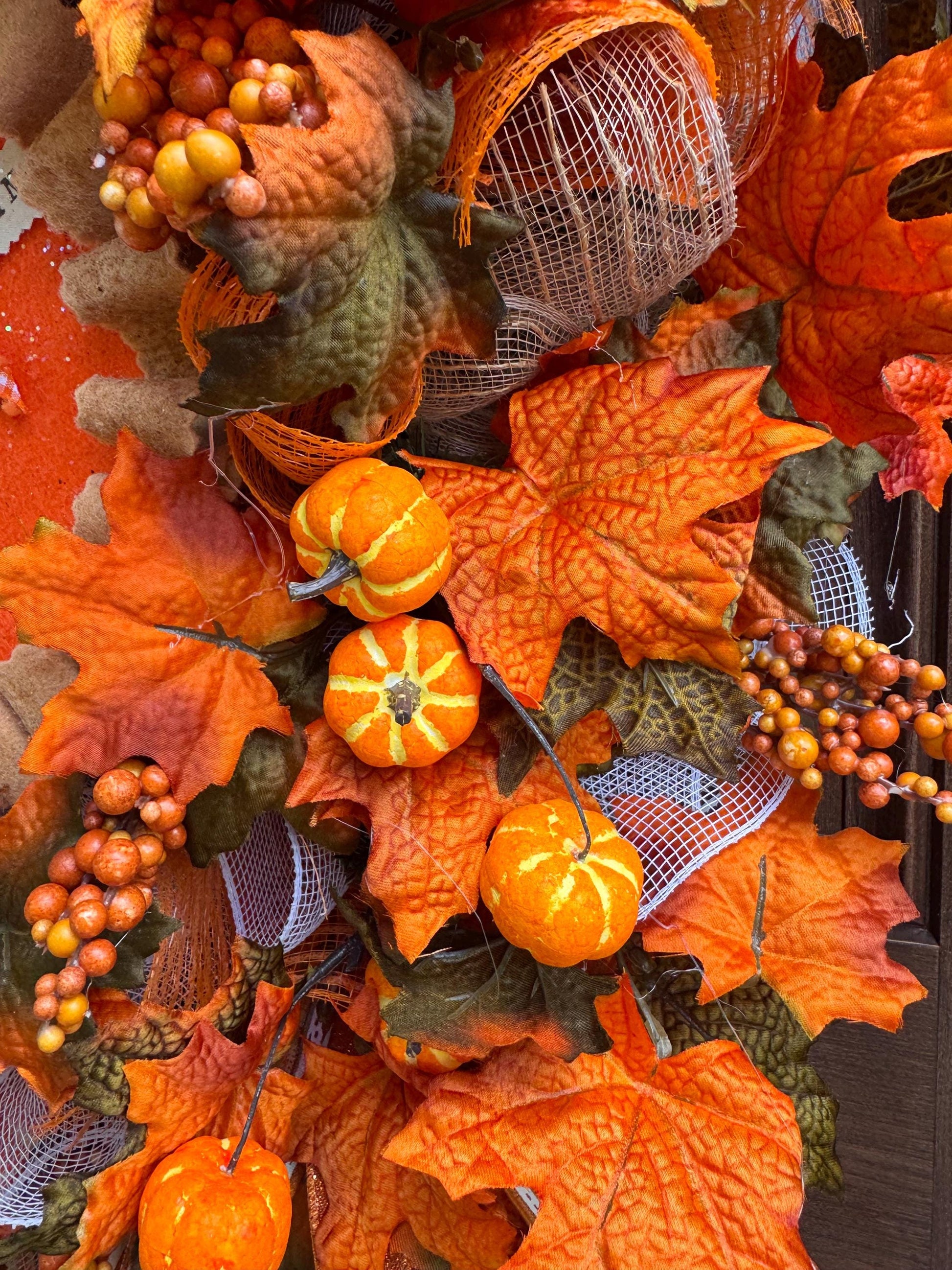 Pumpkin Pie Fall Wreath, Pumpkin Front Door Wreath, Thanksgiving Door Decor, Farmhouse Autumn Wreath, Handmade Fall Decor for Outdoor Porch