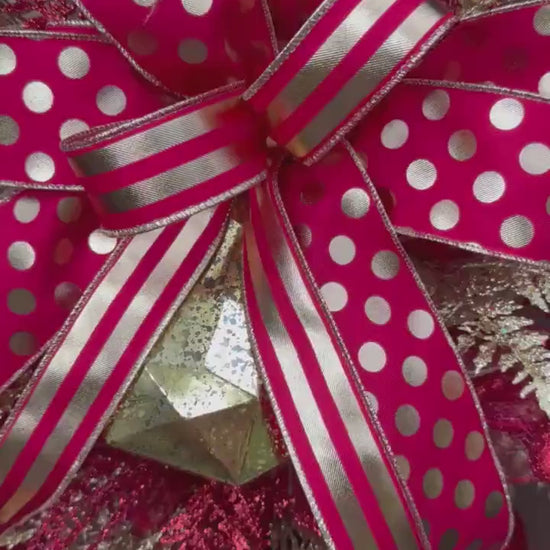 Red & Gold Valentine Door Swag | Elegant Heart Front Door Decor | Romantic Winter to Valentine Wreath Alternative